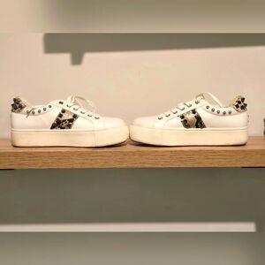 Size 8 1/2 Steve Madden studded/animal print  platform Tennis Shoes.